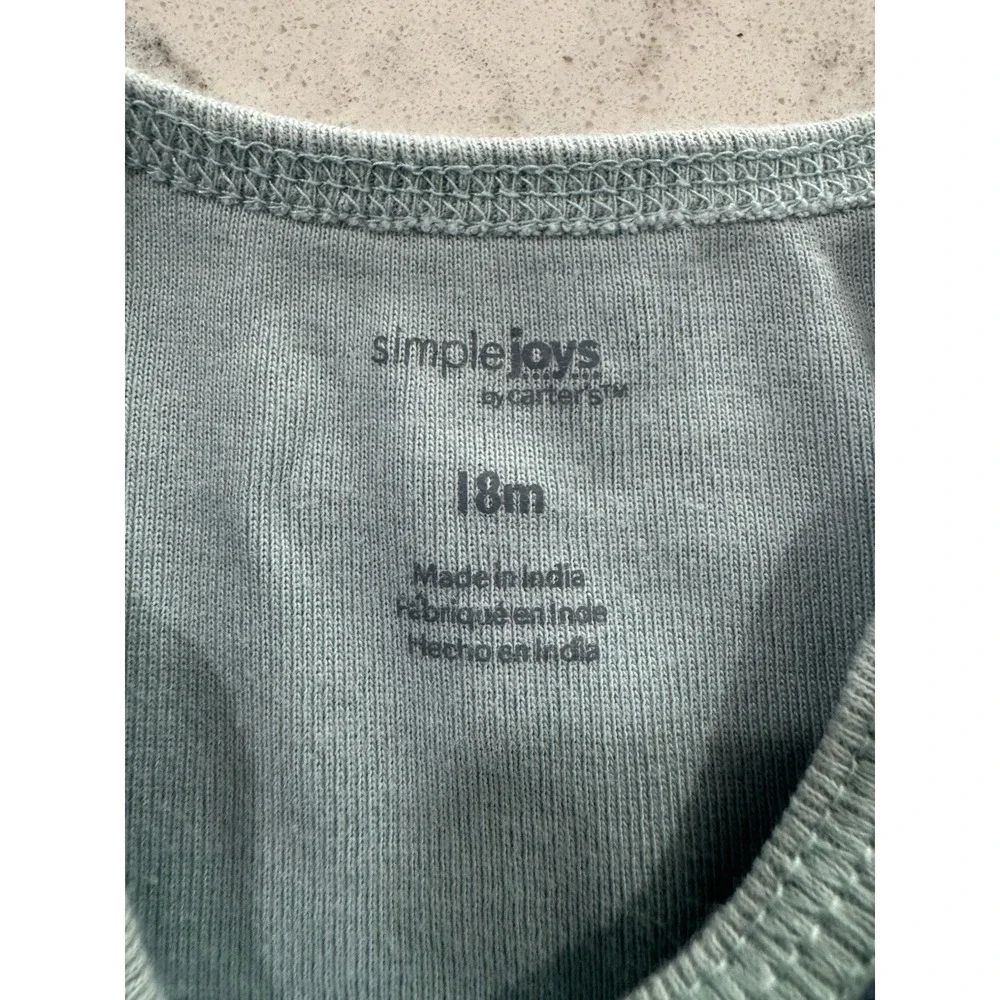 Simple Joys by Carter’s Baby Boy Bodysuit 18M Sage Green Abstract Dash 1M497610